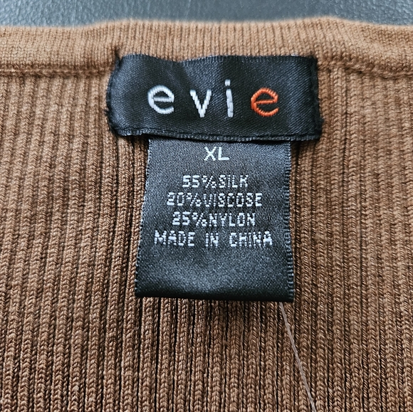 NWT - Silk Blend EVIE Brown Jersey - Size XL - Picture 2 of 7